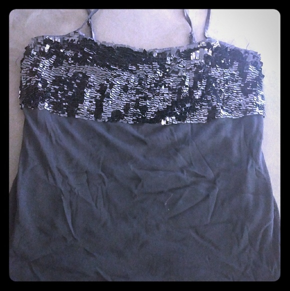 Black sequin tank top - Picture 1 of 2